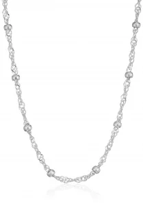 Amazon Essentials Womens Sterling Silver Singapore Bead Chain Station Necklace, 14 previously Amazon Collection