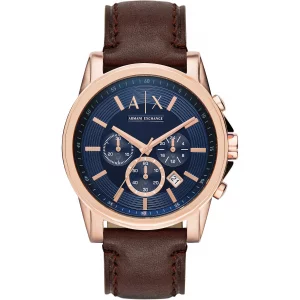 AX Armani Exchange Mens Chronograph Brown Leather Watch Model AX2508