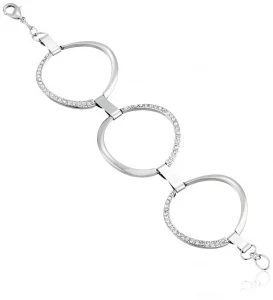GUESS Basic Silver and Crystal Circle Link Bracelet