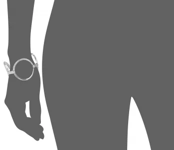 GUESS Basic Silver and Crystal Circle Link Bracelet