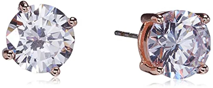 GUESS Womens Hoop Crystal Stud Rose Gold Earrings