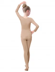 Lovdaswi Kids Thermal Underwear Sets Tops Pants Girls Nude Base Layer for Dance