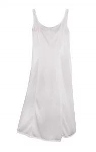 Little Things Mean A Lot Girls White Simple Princess Style Tea Length Nylon Slip with Adjustable Straps - 5