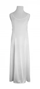 Little Things Mean A Lot Girls White Simple Princess Style Tea Length Nylon Slip with Adjustable Straps - 5