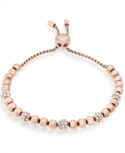 Michael Kors Stainless Steel and Pav Crystal Beaded Bracelet for Women, Color Rose Gold Model MKJ5220791