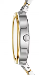 Tory Burch Miller Womens Two-Tone Dress Watch, White Gold Dial, Stainless Steel