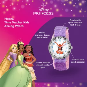Disney Moana Kids Plastic Time Teacher Analog Quartz Nylon Strap Watch