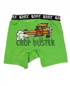Lazy One Funny Boxer Briefs for Men Underwear for Men Farm Airplane Crop Duster X-Large