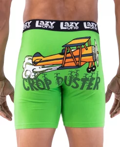 Lazy One Funny Boxer Briefs for Men Underwear for Men Farm Airplane Crop Duster X-Large