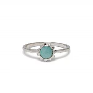 Pura Vida Silver Sunkissed Ring - Chalcedony Stone, Brass Base Band - Size 9