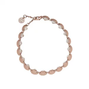 Pura Vida Bracelet Cove Chain Bracelet - Womens Bracelet with Shell Charms, Rose Gold Bracelets for Women with Rhodium Plating - Cute Bracelets, Tren