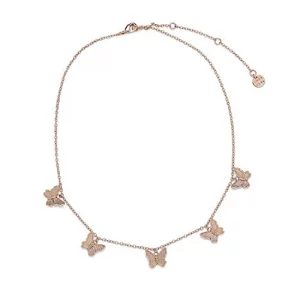 Pura Vida 14 Rose Gold Butterfly in Flight Choker Necklace - Adjustable Length, Brass Base - 3 Extender