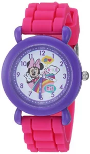 Disney Minnie Mouse Kids Plastic Time Teacher Analog Quartz Silicone Strap Watch