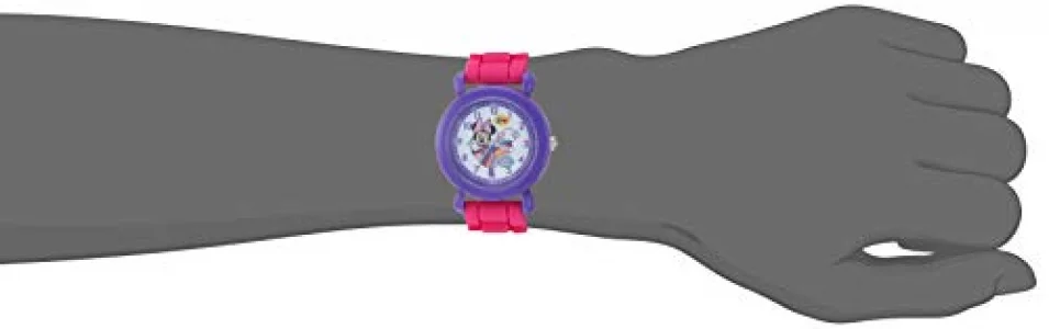 Disney Minnie Mouse Kids Plastic Time Teacher Analog Quartz Silicone Strap Watch