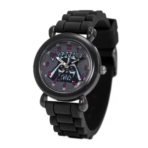 STAR WARS Kids Plastic Time Teacher Analog Quartz Silicone Strap Watch, BlackBlack