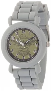 STAR WARS Kids Plastic Time Teacher Analog Quartz Silicone Strap Watch, Grey
