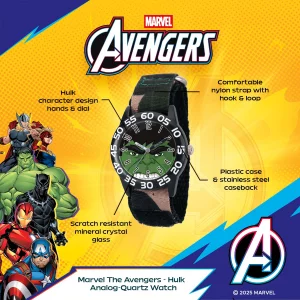 Marvel Kids Plastic Time Teacher Analog Quartz Nylon Strap Watch