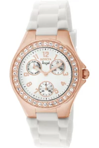 Invicta Womens 1646 Angel Jelly Fish Crystal Accented White Dial Watch
