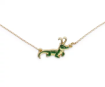 SalesOne LLC Marvel Studios Loki Alligator Pendant Necklace with Gold Chain and Extender Fashion Jewelry, Costume Cosplay Accessories MCU Superhero