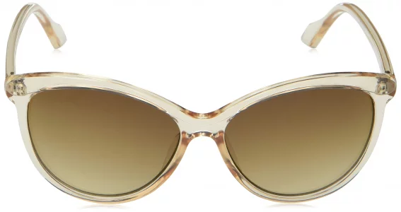 Calvin Klein Womens CK19536S Cat-Eye Sunglasses, Crystal BeigeBeige, 55 mm
