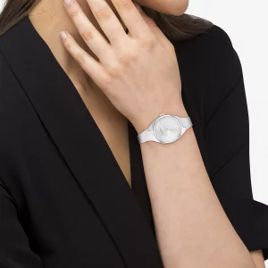Calvin Klein Charming Womens Stainless Steel Case Quartz Watch with Stainless Steel Bangle Model 25200234