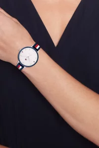 Tommy Hilfiger Womens Quartz Stainless Steel Case and Silicone Strap Watch, Color Multi Color Model 1782584
