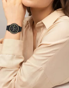 Lacoste L.12.12 Womens Quartz Multifunction Black TR90 Case With Black Silicone Strap Model 2001327