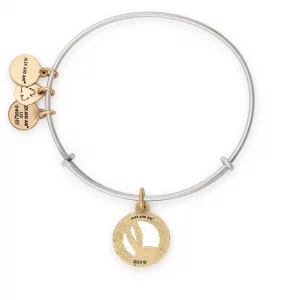 Alex and Ani Womens Initial I II Bangle Two Tone Bracelet, Rafaelian Silver