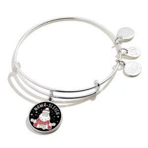 Alex and Ani Holiday Expandable Bangle for Women, Nama-Sleigh Charm, Shiny Silver Finish, 2 to 3.5 in