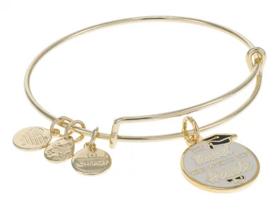 Alex and Ani Celebrations Expandable Bangle for Women, The Tassel Was Worth the Hassle Charm, Shiny Gold Finish, 2 to 3.5 in