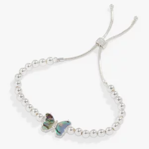Alex and Ani Carved Abalone Butterfly Tennis Bolo Bracelet