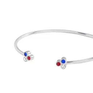 Alex and Ani Red, White and Blue 3 stone flex cuff