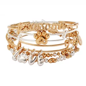 Alex and Ani Puppy Love Bangles, Set of 5