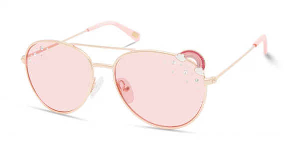 Skechers Girls SEA9085 Pilot Sunglasses, Shiny Rose Gold, 49mm