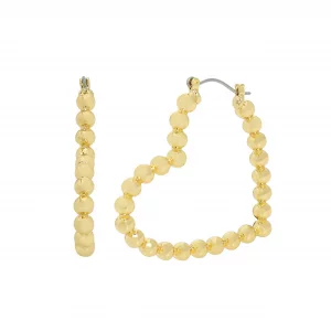 Steve Madden Womens Jewelry Ball Heart Hoop Earrings