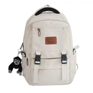 SLAKOP Casual Backpack Large Capacity Gorilla Backpack Waterproof Camping Hiking Travel College Laptop Travel Man Woman 2024 White