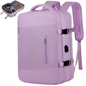 MOSISO 17.3 Inch Laptop Tote Bag For Women - Waterproof PU Leather, Vertical Stripe, With Detachable Strap & Small Purse