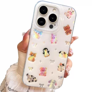 buccilly Compact Case for iPhone 16 Pro Zoos Design,Cute Trendy Soft Slim TPU Shockproof Protective Bumper Phone Cases Cover for Women Girls Aestheti