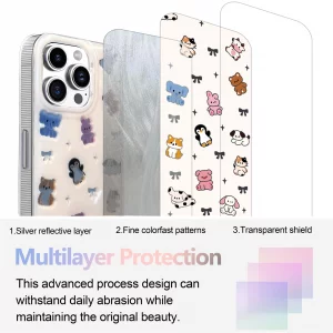 buccilly Compact Case for iPhone 16 Pro Zoos Design,Cute Trendy Soft Slim TPU Shockproof Protective Bumper Phone Cases Cover for Women Girls Aestheti