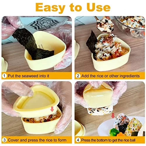 Making Rice Musubi With Formed Containers Taorish Onigiri Mold, 3 Pack Rice Mold Musubi Maker Kit, Musubi Maker ...