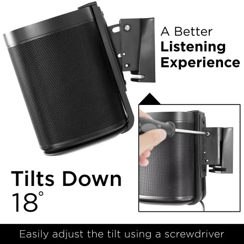 Sound Less Mount Mount-It! Adjustable Speaker Wall Mount Compatible With Sonos One, One ...