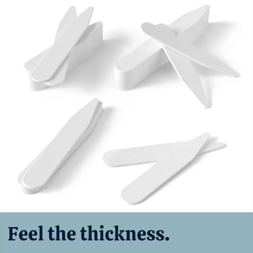 60 Plastic Collar Stays For Men'S Dress Shirts - Dress Shirt Collar Inserts  Collar Tabs In 4