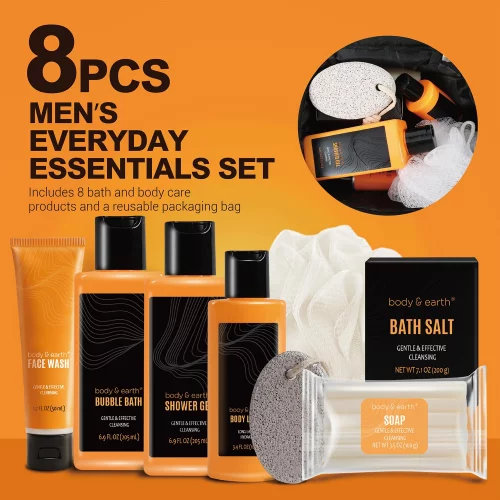 Gift Baskets For Men - Bath Spa Gift Set, Body And Earth Citrus Scented ...