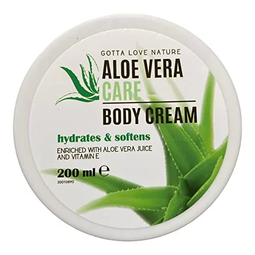 Aloe Vera Body Cream With Vitamin E Hydrates And Softens The Skin Vegan,  200 Ml / 6,