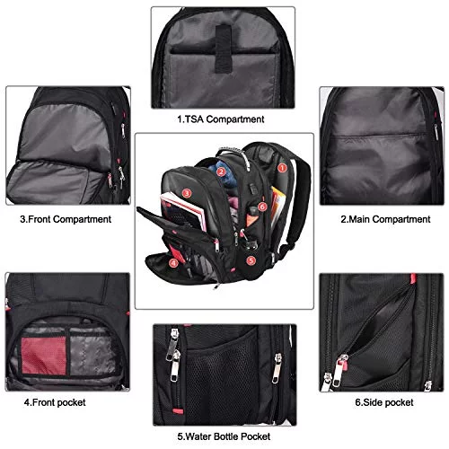 HuaChen Travel Laptop Backpack Large Capacity, Business College
