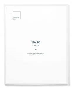 Opposite Wall Aluminium Metal Picture Frame, 16x20 in. | 41x51 cm White Sleek Matte, Lightweight, Shatterproof and Durable, Perfectly Crafted for Pic