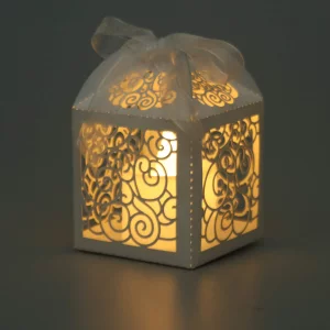 KPOSIYA 100 Pack Wedding Favor Boxes Laser Cut Boxes Party Favor Box Small Gift Boxes Lace Candy Boxes for Wedding Bridal Shower Baby Shower Birthday