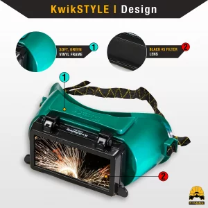 KwikSafety - Charlotte, NC - EAGLE EYES Welding Goggles Flip-Up [ANTI-FOG Snug FIT] Shade 5 + Shade 10 Industrial ANSI Ventilation Safety Plasma Jet 