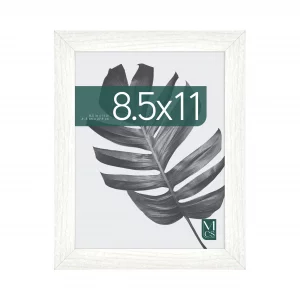 MCS Studio Gallery 8.5x11 Picture Frame White Woodgrain, Rectangle Photo Frame for Photos, Posters & Art Prints & Easel for Tapletop Display (1-Pack)