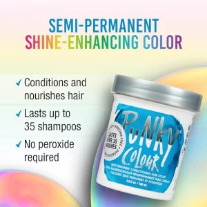 Punky Lagoon Blue Semi Permanent Conditioning Hair Color, 3.5oz